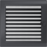 Решетка вентиляционная Графитовая 22x22 с жалюзи Kratki
