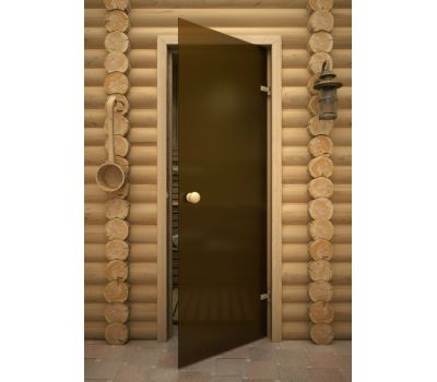 Стеклянная дверь для бани AKMA матовая бронза 8 мм