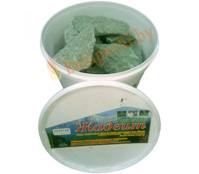 Камни для бани Жадеит колотый средний, 20 кг (ведро, Хакасия)