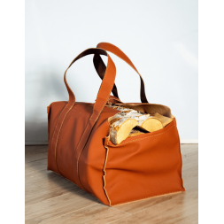 Переноска для  дров Ottawa экокожа (медно-рыжий)