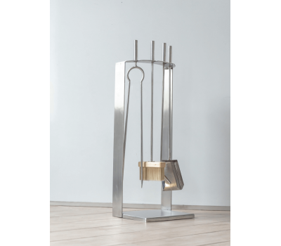 Каминный набор Bern (ведро с аксессуарами в экокоже), медно-рыжий