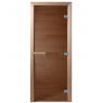 Стеклянная дверь для бани Doorwood 190*80 Тёплый день, бронза
