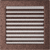 Решетка вентиляционная Медная 22x22 с жалюзи