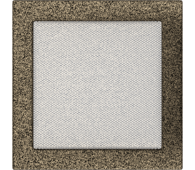 Решетка вентиляционная Чёрная-Латунь 22x22