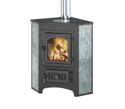 Печь-Камин ВЕЗУВИЙ ПК-01 (220) угловой с конфоркой (талькохлорит)