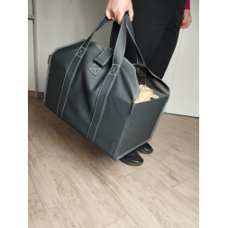 Сумка для дров из экокожи Ottawa-2 с металлическим коробом (графит)