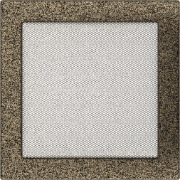 Решетка вентиляционная Чёрная-Латунь 22x22