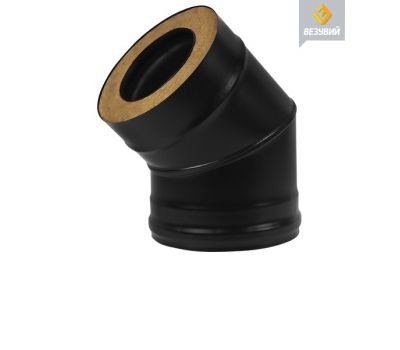 СЭНДВИЧ-КОЛЕНО 45° ВЕЗУВИЙ BLACK ДВУХКОНТУРНОЕ 115 x 200 ММ