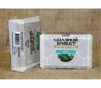 Соляной брикет, "Соляная баня" с Алтайскими травами "Мята"