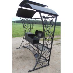 Кованый мангал-барбекю с крышей КР-14, сталь 5 мм