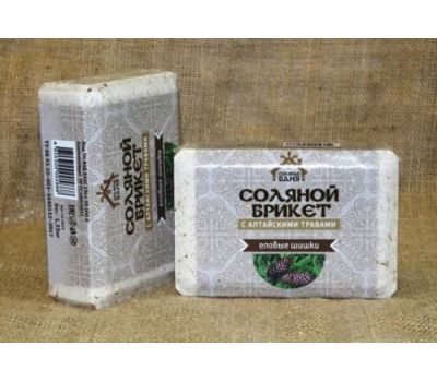 Соляной брикет, "Соляная баня" с Алтайскими травами "Еловые шишки"