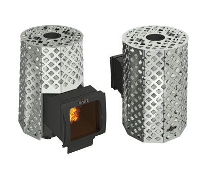 Печь для бани Grill'D Violet Steel Romb Long Window Max Pro (Камень колотый, 100 кг)