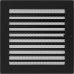 Решетка вентиляционная Чёрная 22x22 с жалюзи
