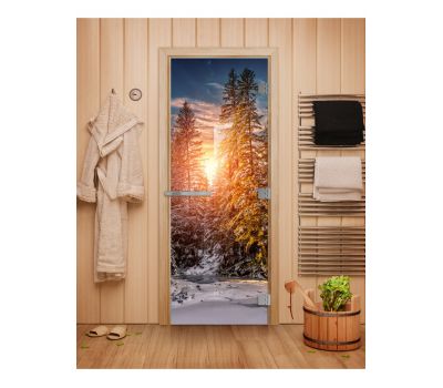 Стеклянная дверь для бани Doorwood Эталон с фотопечатью