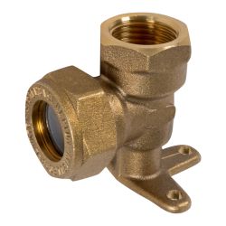 Угольник латунный IWS 20 х 3/4" EF с креплением
