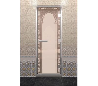 Дверь для бани Doorwood Хамам Восточная арка Бронза Матовая