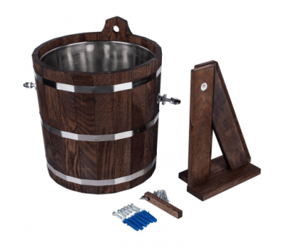 Обливное устройство Woodson с нержавеющей вставкой, 20 л., дуб в тёмном