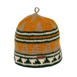 Шапка вязаная для бани Woodson Viking, орнамент, без косичек (жёлтый)