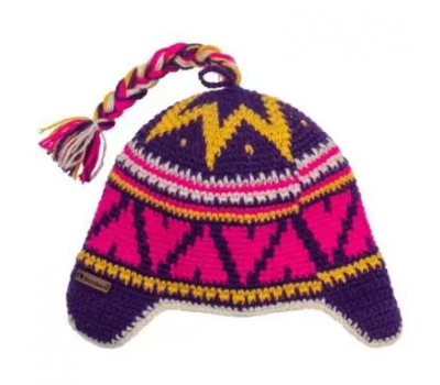 Шапка вязаная для бани Woodson Viking Pinky, орнамент, 1 косичка