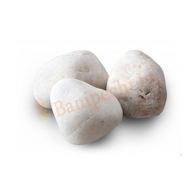 Камни для бани Белый кварц Княжеский шлифованный, крупный, 10 кг