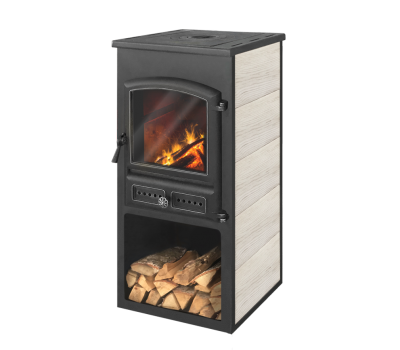 Печь-камин ЭТНА (БКД) с плитой "Беж" высокий
