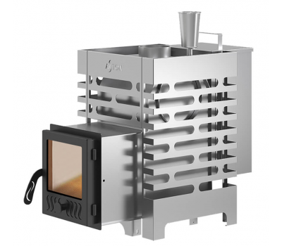 Печь для бани Aston 12 Inox Аква со стеклянной дверцей 6-14 м³