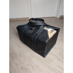 Сумка для дров из экокожи Ottawa-2 с металлическим коробом (черный)