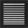 Решетка вентиляционная Чёрная 22x22 с жалюзи