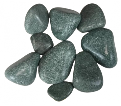 Камни для бани Жадеит Чёрный шлифованный средний, 20 кг (ведро, Хакасия)