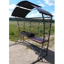 Кованый мангал-барбекю с крышей КР-9-3, сталь 5 мм