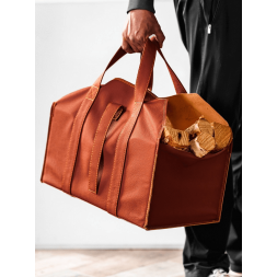 Сумка для дров из экокожи Ottawa-2 с металлическим коробом (медно-рыжий)