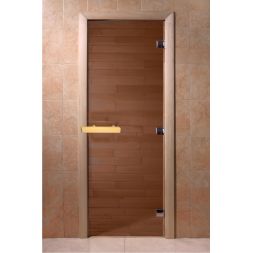 Стеклянная дверь для бани Doorwood Бронза 8 мм (Размеры внутри)