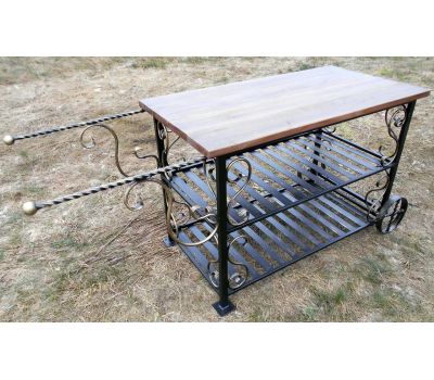 Кованый столик садовый передвижной СП-1