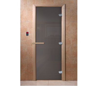 Стеклянная дверь для бани Doorwood Графит Матовая 8 мм (Размеры внутри)
