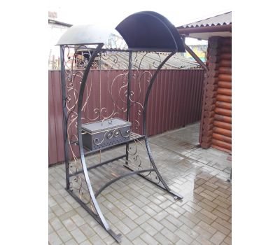 Кованый мангал с крышей КУ-3-2, сталь 5 мм