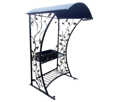 Кованый мангал с крышей КУ-4-2, сталь 5 мм