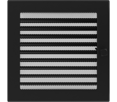 Решетка вентиляционная Чёрная 22x22 с жалюзи