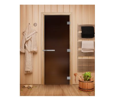 Стеклянная дверь для бани Doorwood Эталон Матовая Бронза