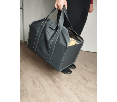 Сумка для дров из экокожи Ottawa-2 с металлическим коробом (графит)