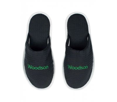 Тапочки Woodson, вафельные с закрытым мысом (39-43), чёрный цв.