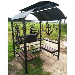 Беседка-мангал 4 в 1 Моряк, сталь 5 мм