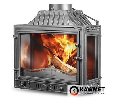Каминная топка Kawmet W4PLB DUAL-14,5 кВт три стекла 14.5 kW