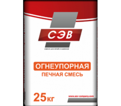 Смесь печная огнеупорная мертель СЭВ 25кг