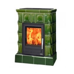 Печь-камин Britania L, кафельный цоколь - вставка чугунная